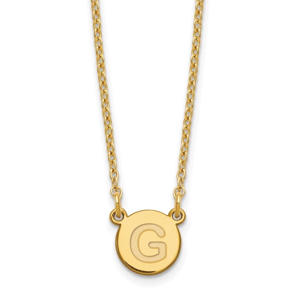 Kazi Luxury Silver Gold-plated Tiny Circle Block Letter G Initial Necklace